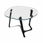 Handgefertigter Couchtisch aus Glas und Stahl Made in Italy - Marbello Viadurini