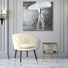 Couchtisch aus Eisen mit Gold-Finish und schwarzen Glasplatten - Serpico Viadurini