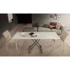 Moderner umwandelbarer Couchtisch aus Holz und Metall Made in Italy - Gabri Viadurini