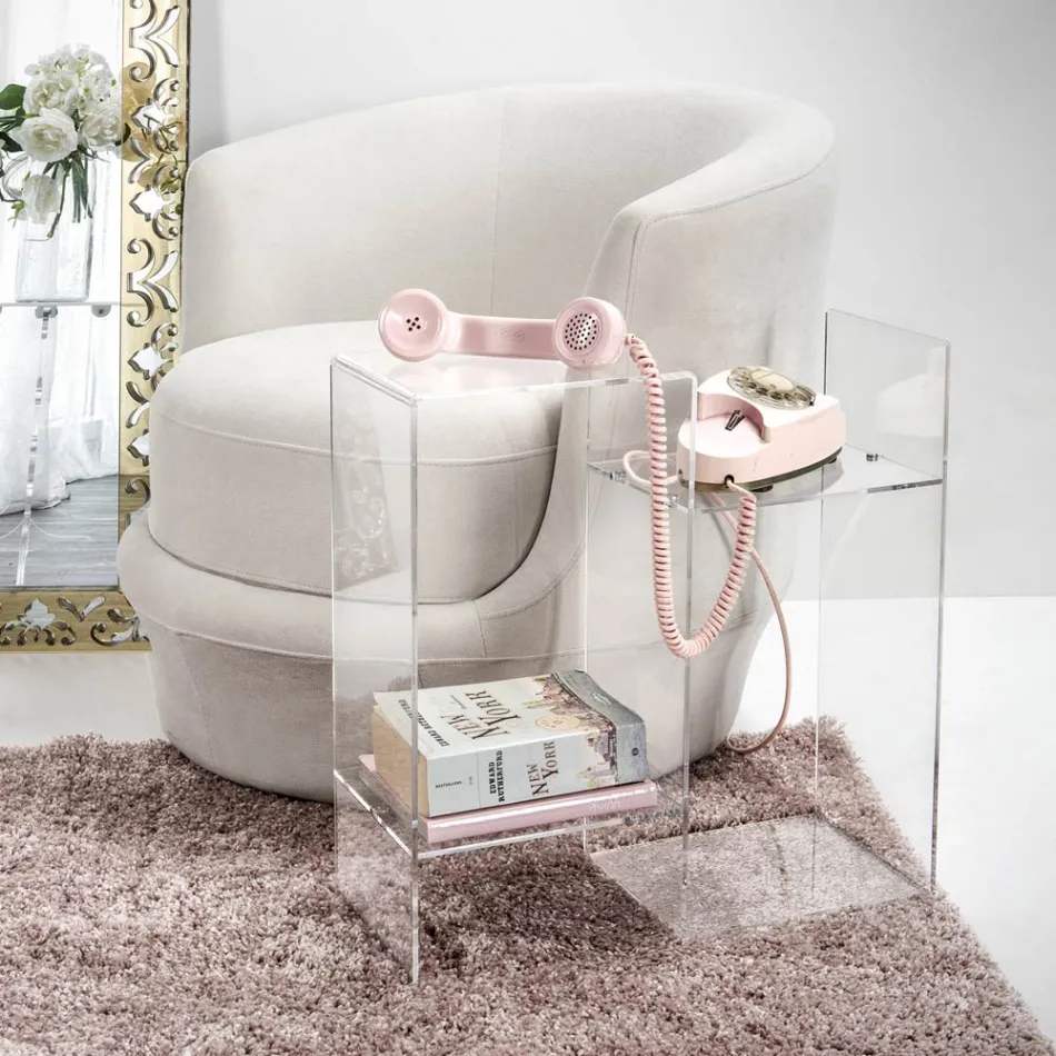 Couchtisch aus transparentem oder Rauch-Plexiglas Made in Italy - Janne Viadurini