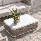 Outdoor-Couchtisch aus Aluminium und handgewebtem Stoff - Reda Viadurini