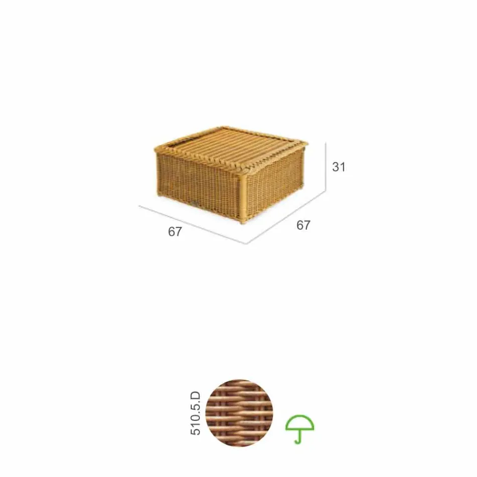 Tabelle für den Außenbereich komplett aus Polyethylen geflochtenen Hand Matt Viadurini
