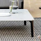 Quadratischer Couchtisch für den Außenbereich aus Aluminium und hochwertigem Steinzeug – Filomena Viadurini