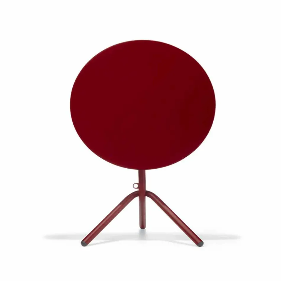 Runder Tisch aus Metall und Blech für den Außenbereich Made in Italy - Alberic Viadurini