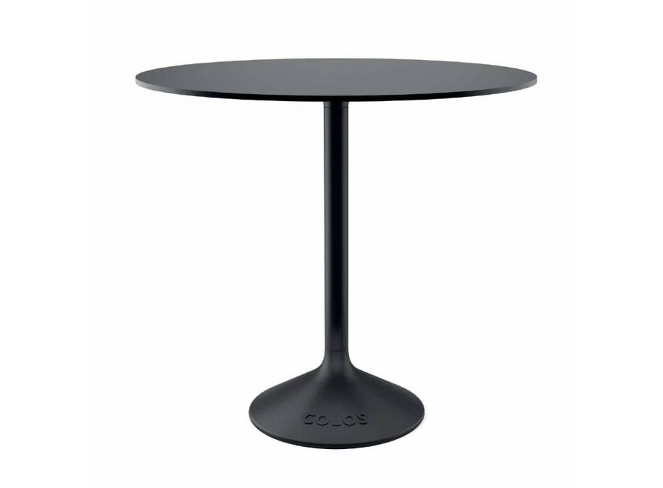 Runder Tisch im Freien aus Gusseisenmetall und HPL Made in Italy - Corbin Viadurini