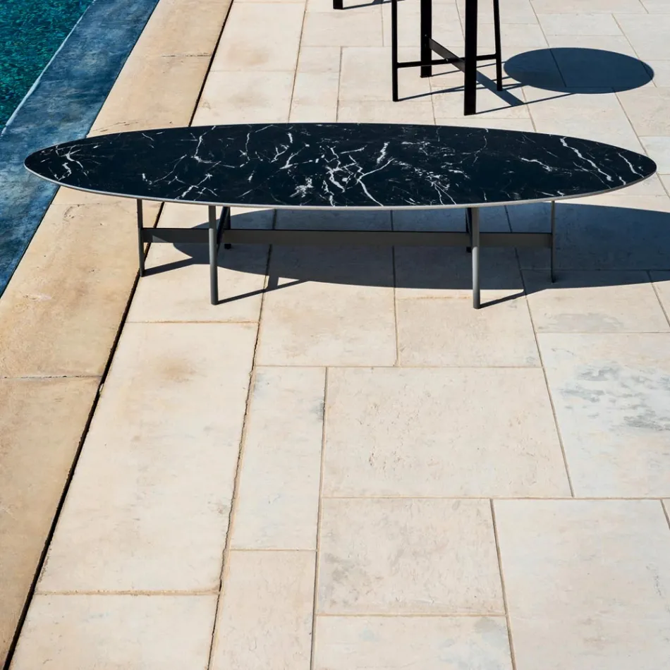 Outdoor-Couchtisch Stahlkonstruktion Made in Italy - Begin by Myyour Viadurini