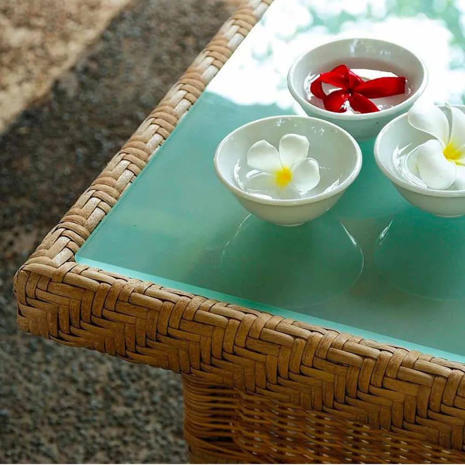 Kaffee-Garten 56x56 cm handgewebte Polyethylen Tschad Viadurini