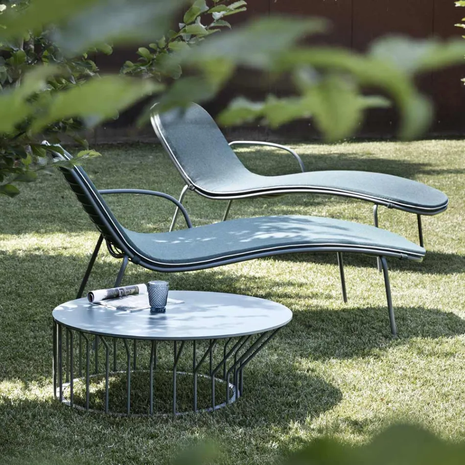 Garten-Couchtisch aus HPL und lackiertem Metall Made in Italy - Guerrino Viadurini