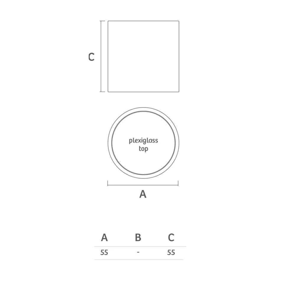 Heller Garten-Couchtisch aus weißem Polyethylen Made in Italy - Derti Viadurini