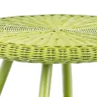 Runder Garten-Couchtisch aus Designer-Rattan, Durchmesser 52 cm – Favolizia Viadurini