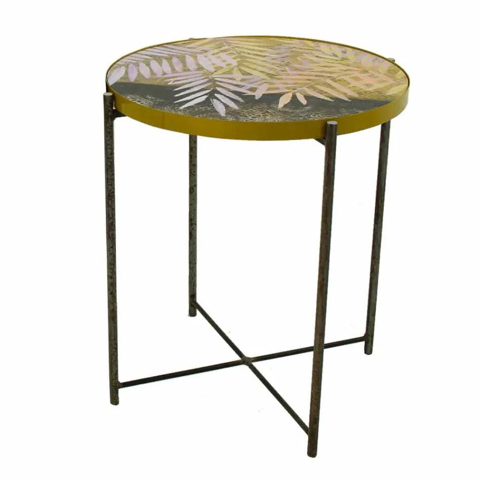 Innen- oder Außen-Couchtisch mit Metallstruktur Made in Italy - Carim Viadurini