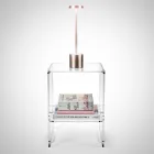 Couchtisch mit 1 Regal aus transparentem Plexiglas, hergestellt in Italien – Mulan Viadurini