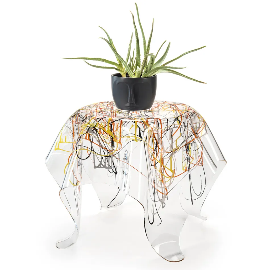 Couchtisch mit Platte und Gestell aus Plexiglas Made in Italy - Brento Viadurini