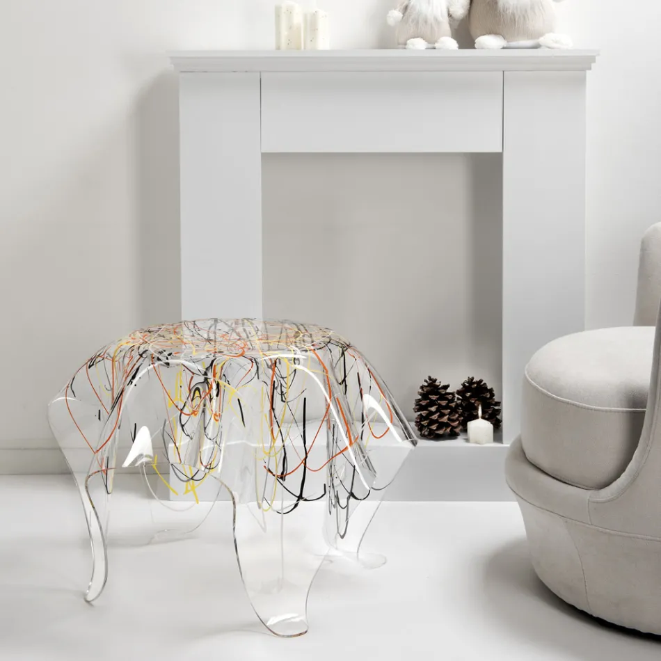 Couchtisch mit Platte und Gestell aus Plexiglas Made in Italy - Brento Viadurini