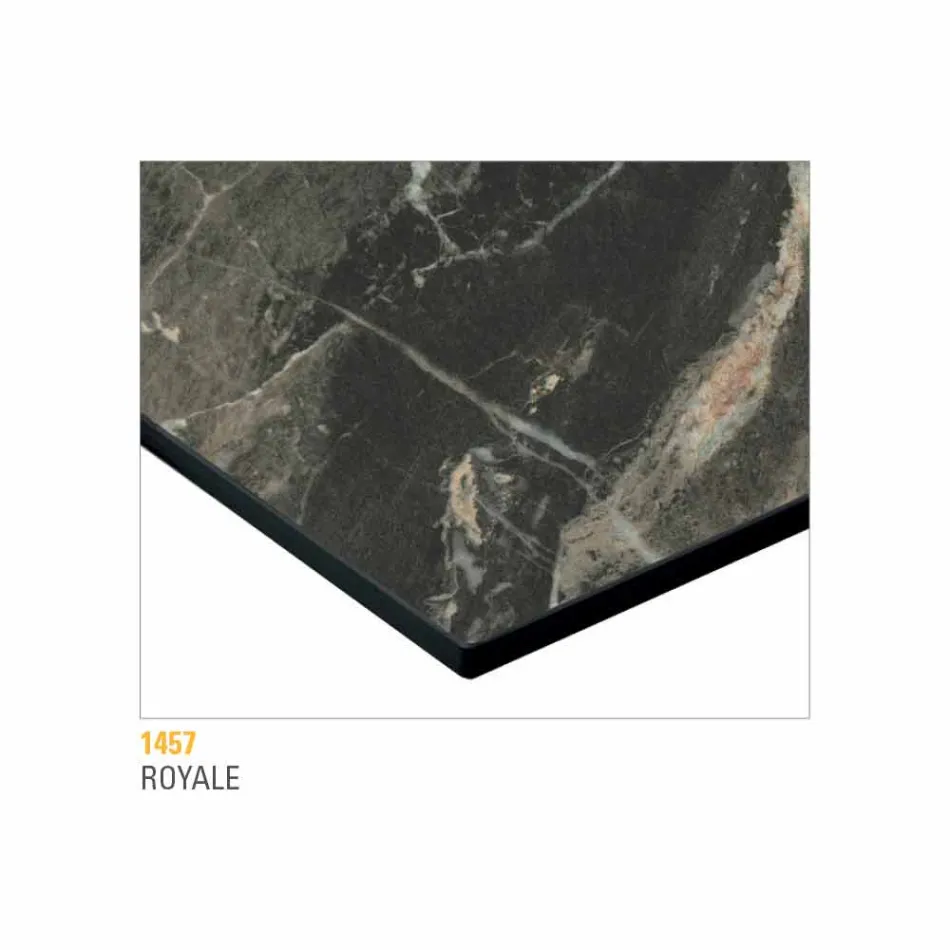 Couchtisch mit runder Platte aus laminiertem HPL Made in Italy - Mina Viadurini