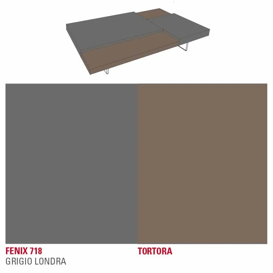 Fenix Couchtisch mit transparenten Füßen Made in Italy - Justin Viadurini