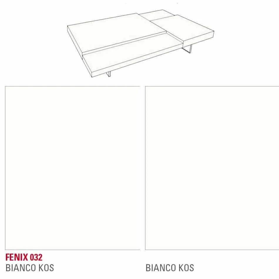 Fenix Couchtisch mit transparenten Füßen Made in Italy - Justin Viadurini