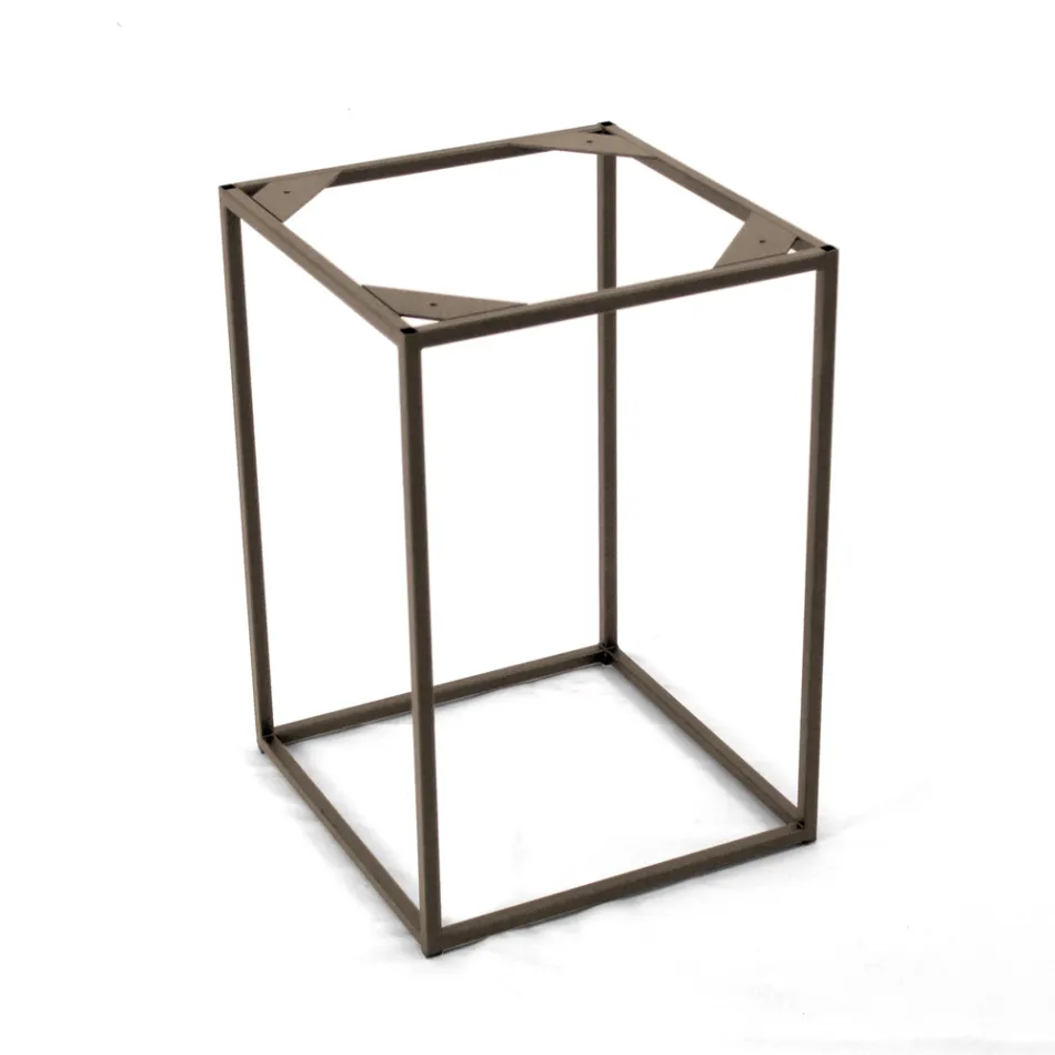 Couchtisch aus Steingut und Stahlgestell, hergestellt in Italien – Birba Viadurini