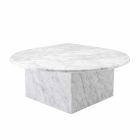 Couchtisch in weißem Carrara-Marmor Format von 3 Stück - Marsala Viadurini