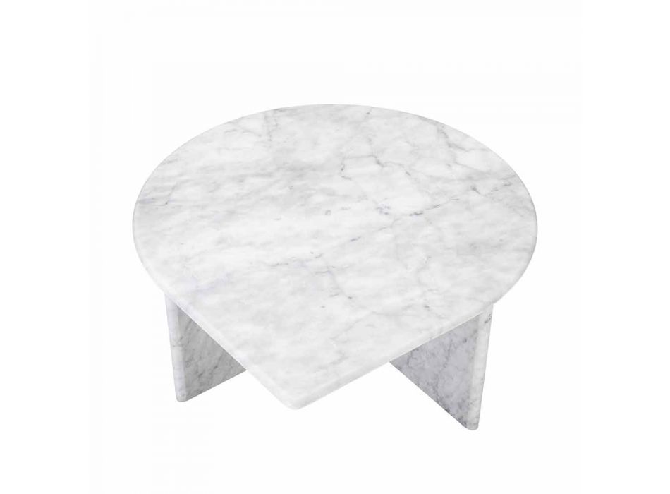 Couchtisch in weißem Carrara-Marmor Format von 3 Stück - Marsala Viadurini