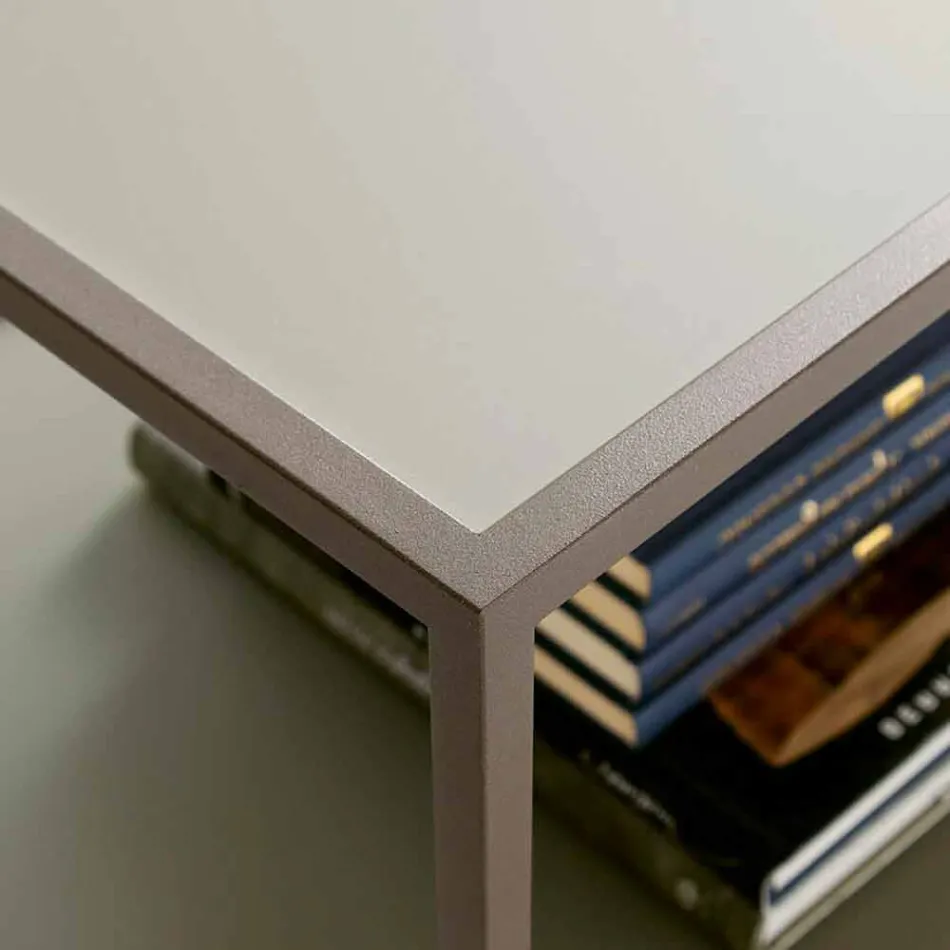 Metall Couchtisch mit Kristallplatten Made in Italy - Fermio Viadurini