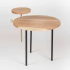 Moderner Couchtisch mit runder Eschenplatte Made in Italy - Velino Viadurini