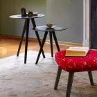 Moderner Couchtisch mit runder Platte in Gres Made in Italy - Stuttgart Viadurini