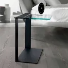 Moderner Couchtisch aus Metall und geräuchertem oder klarem Glas Made in Italy - Teilor Viadurini