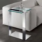 Moderner Couchtisch aus Metall und geräuchertem oder klarem Glas Made in Italy - Teilor Viadurini