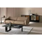 Moderner Couchtisch mit Rauchglasplatte und Metallbasis Made in Italy - Scoby Viadurini