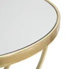 Goldfarbener Couchtisch aus Eisen mit runder Spiegelplatte - Umari Viadurini