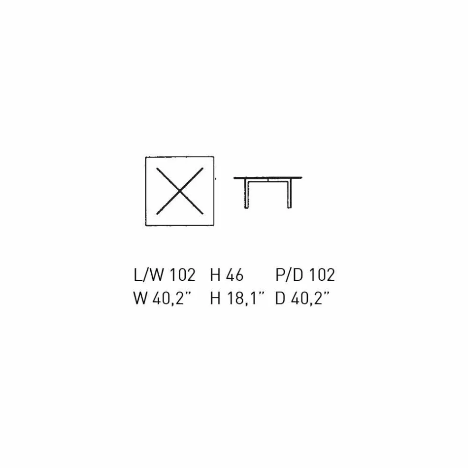 Quadratischer Couchtisch aus gehärtetem Glas Made in Italy - Madrid Viadurini