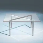 Quadratischer Couchtisch aus gehärtetem Glas Made in Italy - Madrid Viadurini