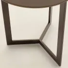 Runder Couchtisch mit Kristallplatte Made in Italy - Indio Viadurini