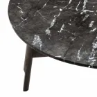 Runder Couchtisch aus Marmor und Buchenholz Made in Italy - Daniela Viadurini