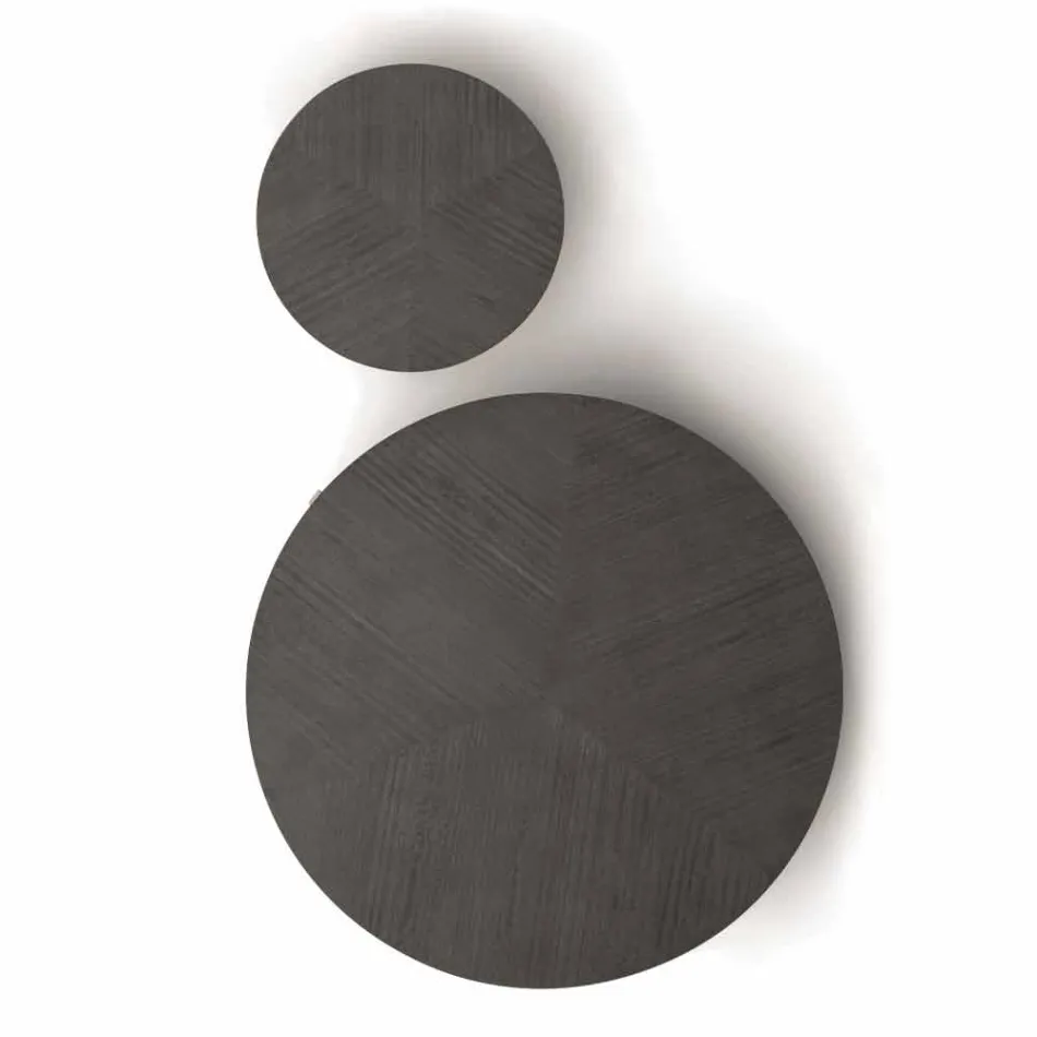 Runder Couchtisch in Mdf mit Metallstruktur Made in Italy - Aloe Viadurini