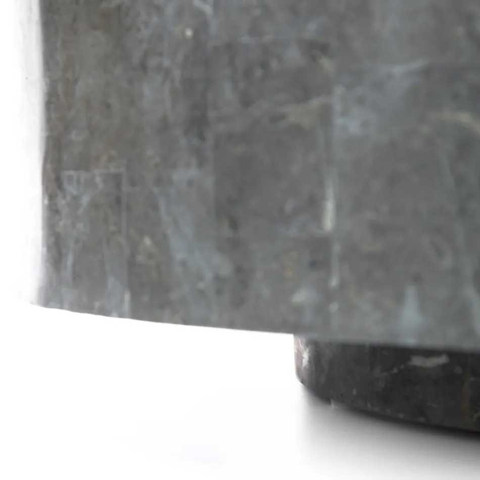 Moderner runder Couchtisch aus Fossil Stone – Vermont Viadurini