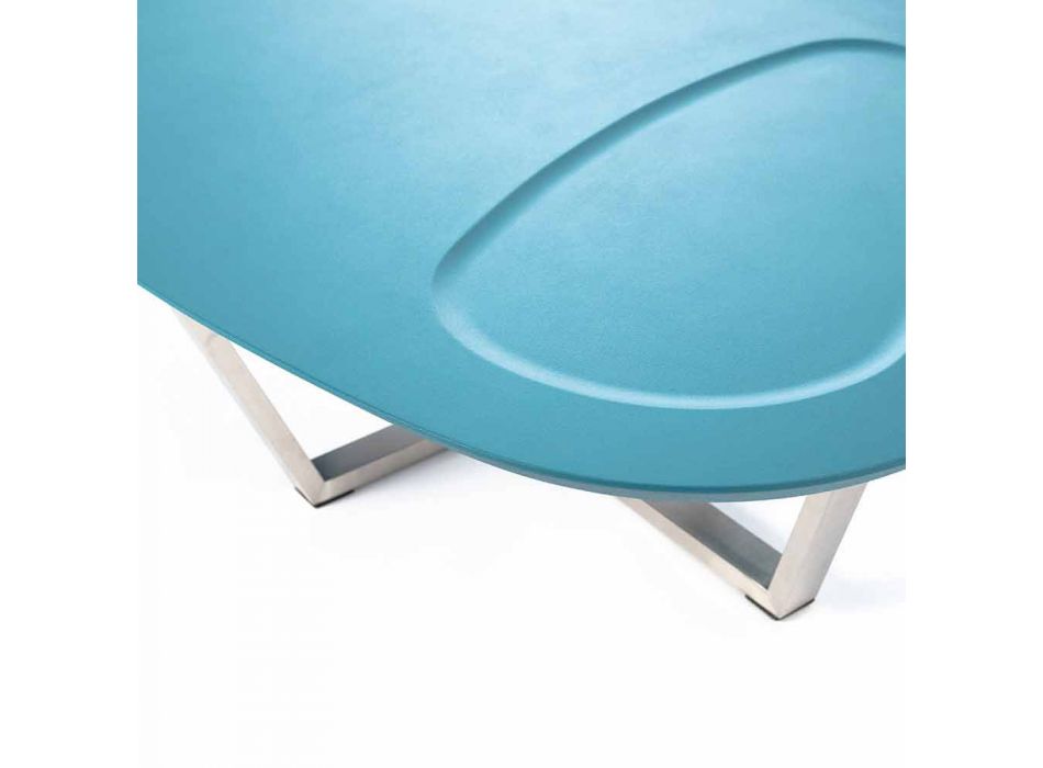 Moderner Loungetisch aus MDF und Chrom - Pimpa Viadurini
