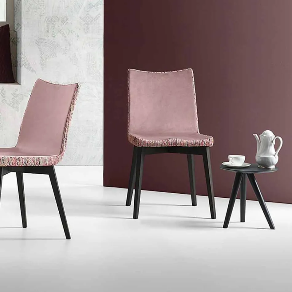 Runder Couchtisch aus schwarz grau lackiertem Holz Made in Italy - Stuttgart Viadurini