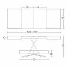 Transformierbarer Couchtisch aus Holz und Metall Made in Italy - Patroclus Viadurini
