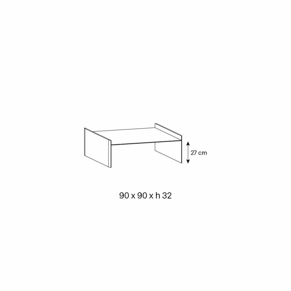 Extra klarer Couchtisch aus Glas mit Abschrägung Made in Italy - Imperativ Viadurini