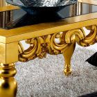 Couchtisch klassisches Design in Lof Holz, Gold-Finish Viadurini