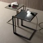 Couchtisch aus Metall und Glas mit geometrischem Design - Zigozago Viadurini