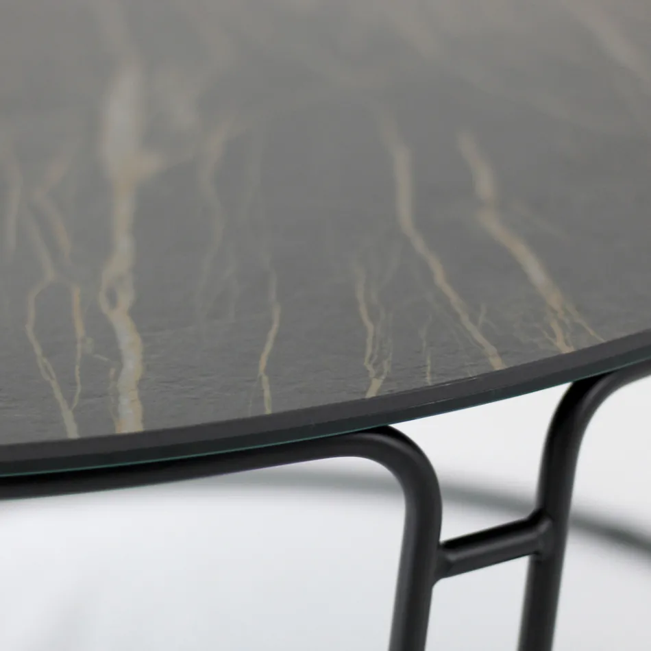 Couchtisch mit runder Platte und Sockel, hergestellt in Italien – Tullia Viadurini