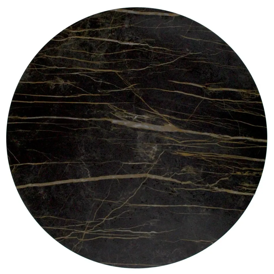 Runder Couchtisch aus Stahl und Steinzeug, hergestellt in Italien – Alisea Viadurini