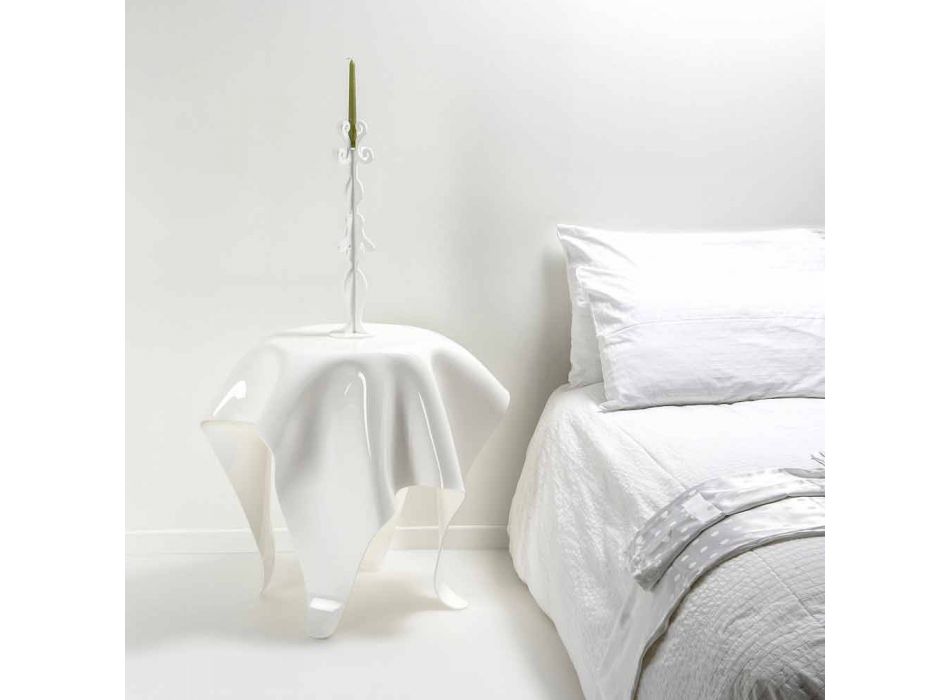 Moderner Beistelltisch aus weißem Plexiglas Otto, made in Italy Viadurini