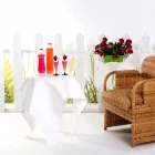 Moderner Beistelltisch aus weißem Plexiglas Otto, made in Italy Viadurini