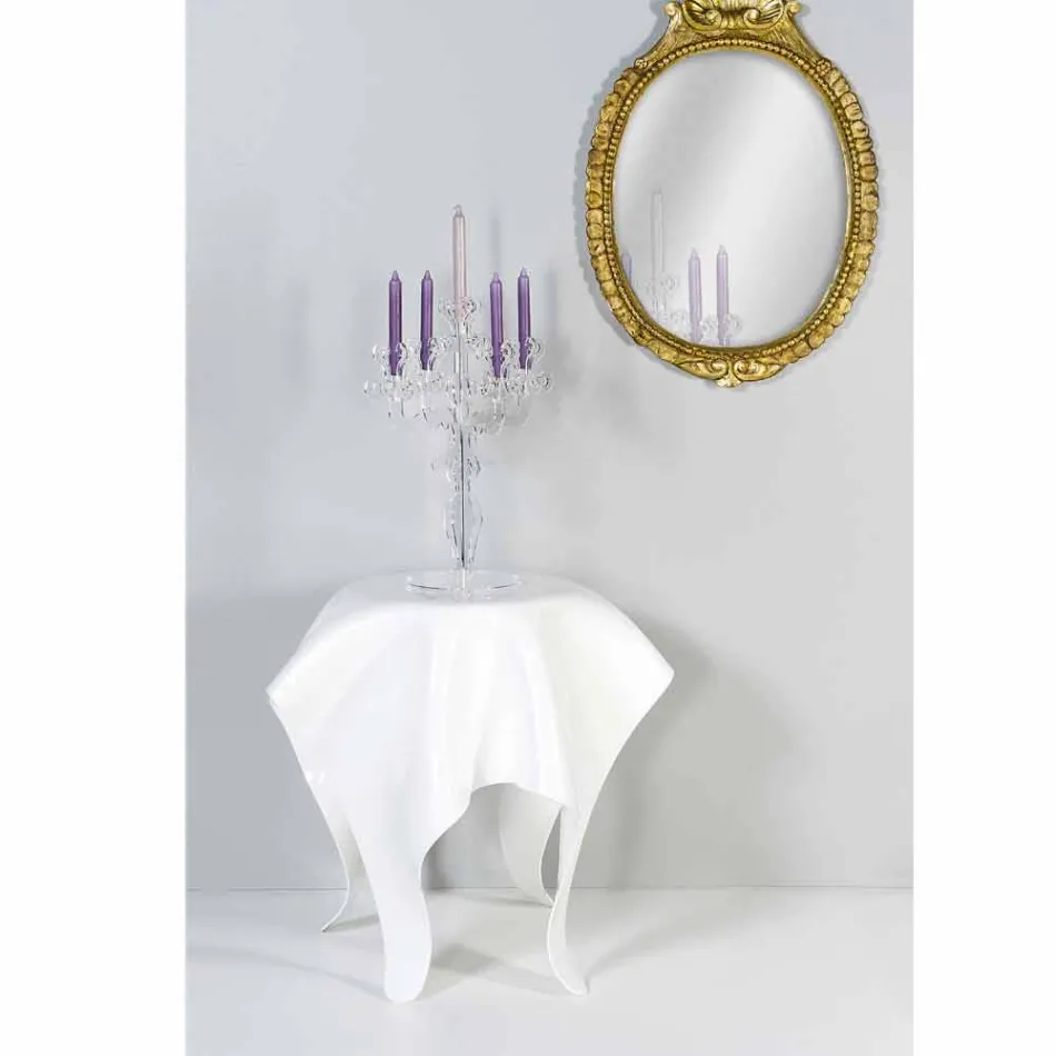 Moderner Beistelltisch aus weißem Plexiglas Otto, made in Italy Viadurini