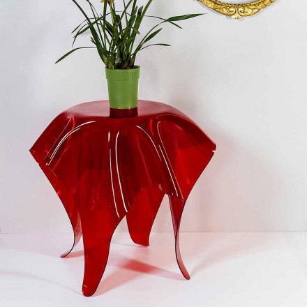 Moderner Beistelltisch aus rotem Plexiglas Otto, made in Italy Viadurini
