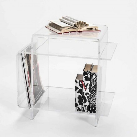 Designer Plexiglas Couchtisch mit drei Regalen aus Italien, Gosto Viadurini